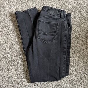 BKE NOLAN Mens Denim Jeans Black 36x32 Straight Leg